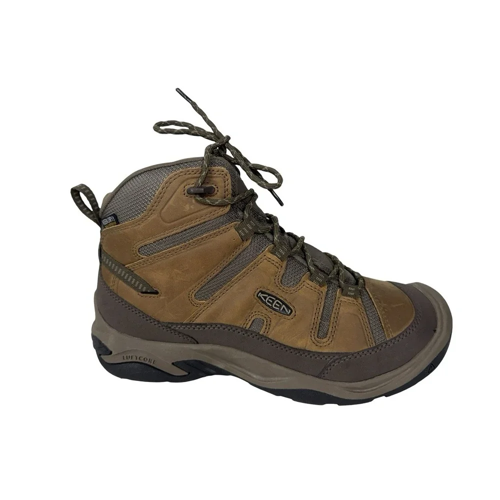 KEEN Circadia Mid WP Boots Mens Size 11 Brown Waterproof Hiking Leather Trail